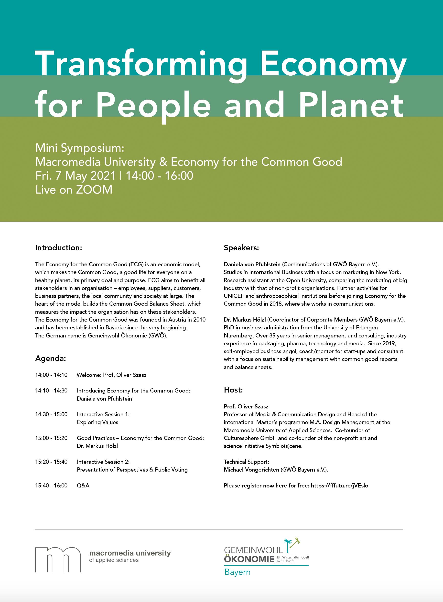 Economy for Common Good, Prof. Oliver Szasz, Macromedia University